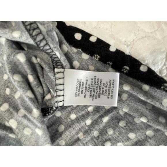 Black and White Polka Dot Long Sleeve Wrap Top for Women Size Large - Picture 5 of 6